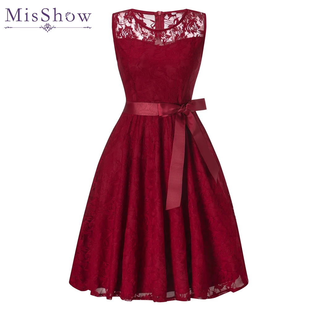 In Stock Burgundy Full Lace Cocktail Dresses Sexy Short Homecoming