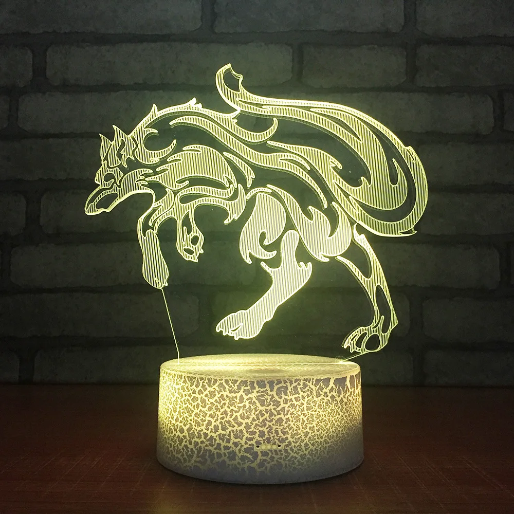 

Wolf Bedroom 3d Small Night Desk Lamp Birthday Gift Creative Led Sight Light Remote Color Change Table Lamps For Living Room