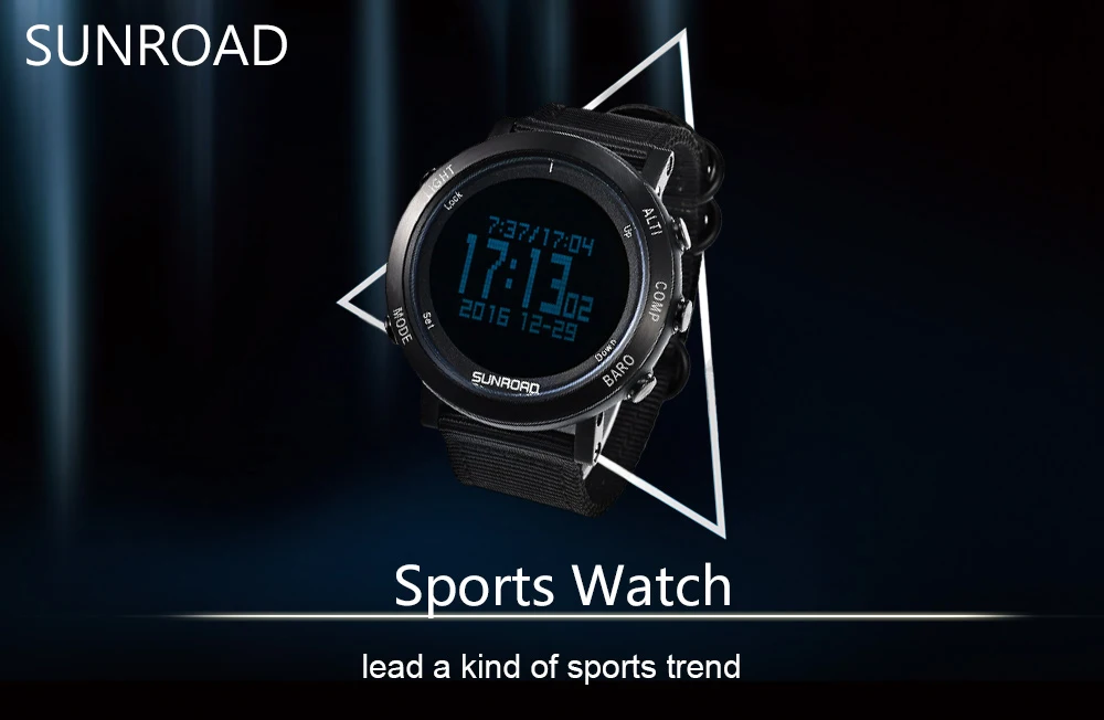 SUNROAD Открытый спортивные часы для мужчин для женщин цифровой Спорт часы EL подсветка погода Секундомер Таймер компасы наручные часы