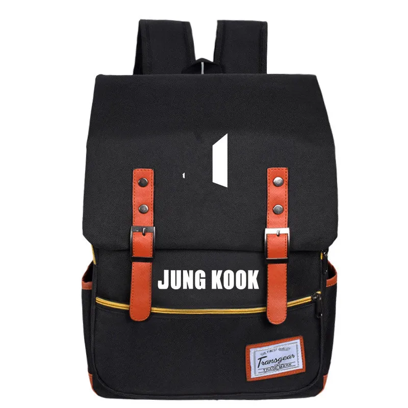

Kpop Bangtan jimin V Jungkook jimin suga Bookbag canvas USB charging backpack canvas laptop bag Travel backpack women backpack