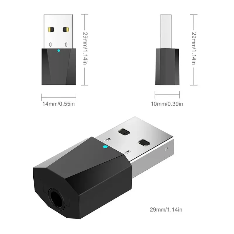 2,9 × 1,4 × 1 см черный 3,5 мм USB беспроводной Bluetooth аудио стерео приемник для автомобиля AUX Динамик Наушники