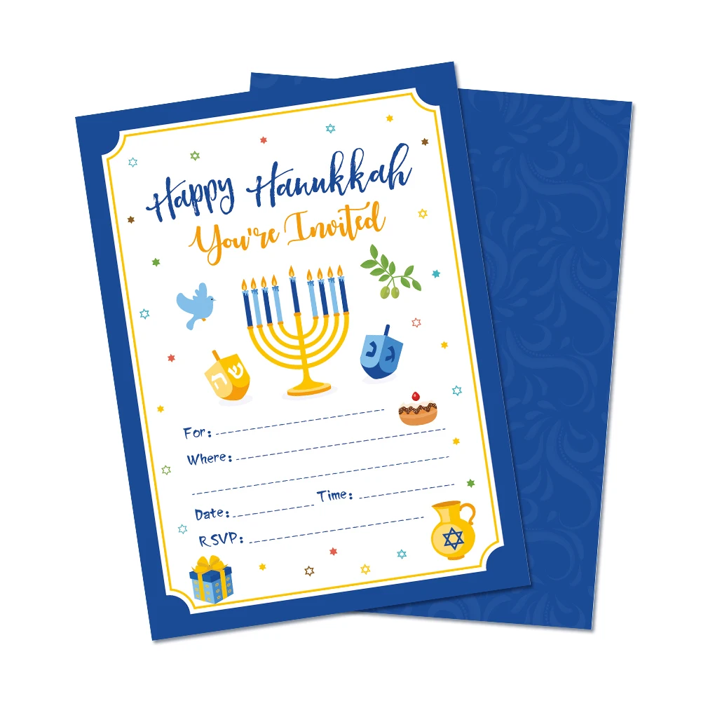 Hanukkah приглашения на праздник карты вы приглашены Chanukah девять ветвей вечеринка