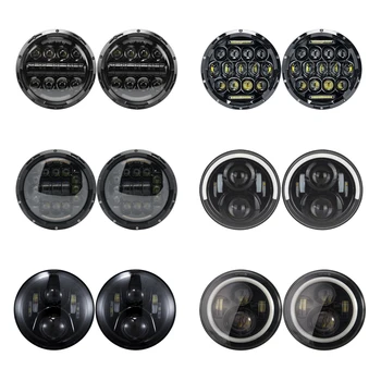

2pcs For Lada Niva 7inch Led Headlight Hi/Low Beam Light Halo Ring DRL Headlamp For Jeep Wrangler Off Road 4x4 Suzuki Samurai