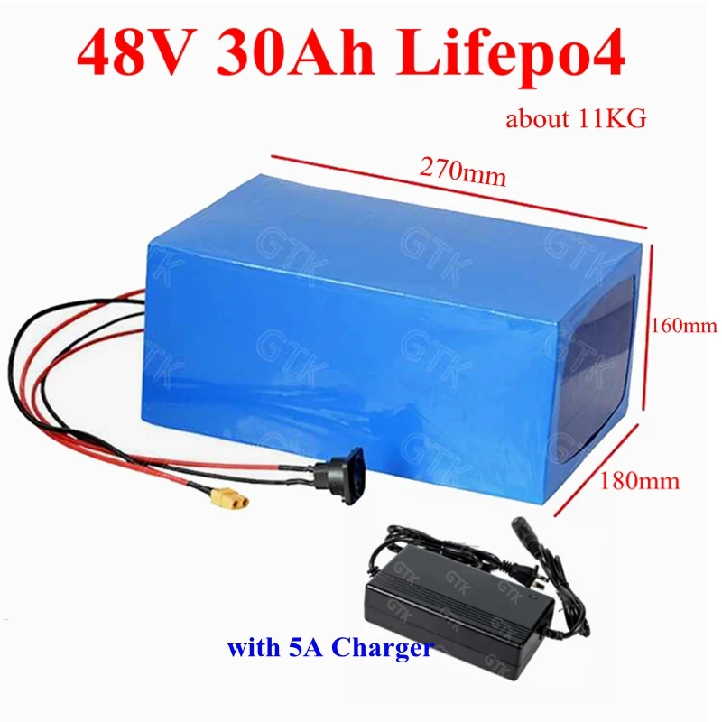 48 В 30ah Lifepo4 литиевая батарея bms 16S 60A для 2500 Вт 2000 Вт 1000 Вт 48 В ebike мотоцикл скутер двигатель triciclo+ 5A зарядное устройство