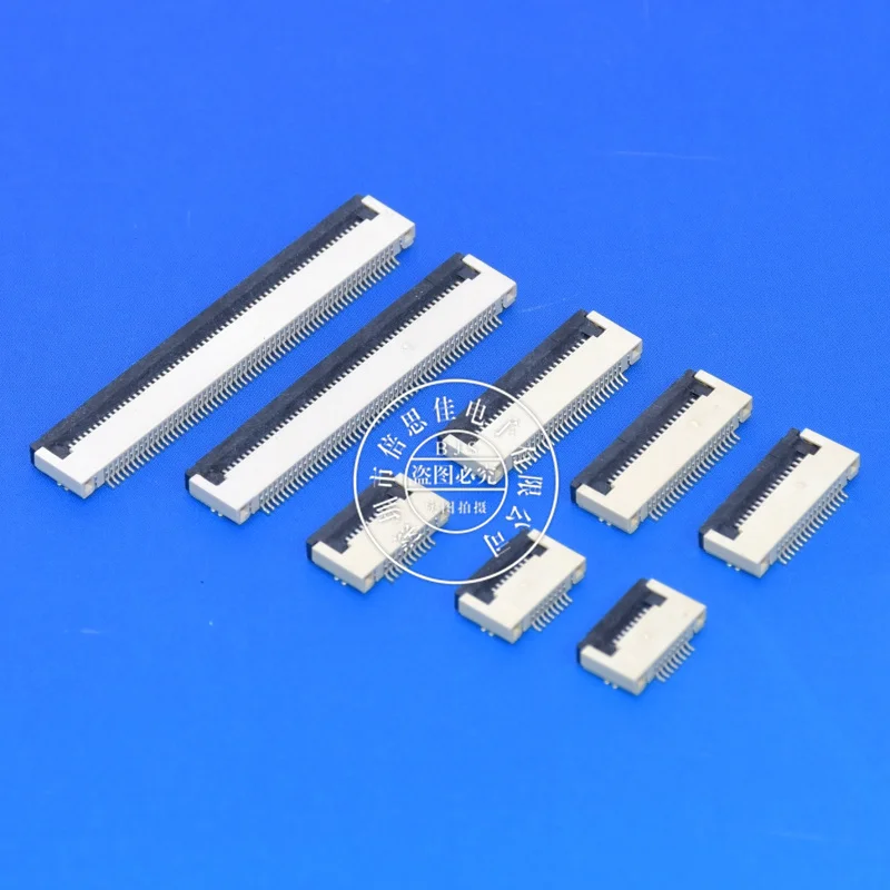 

10Pcs FPC Connector socket FFC 0.5MM Clamshell Bottom Contact Type 4P 6P 8P 10P 12P 14P 18P 20P 22P 24P 30P 32P 36P 40P 50P 60P