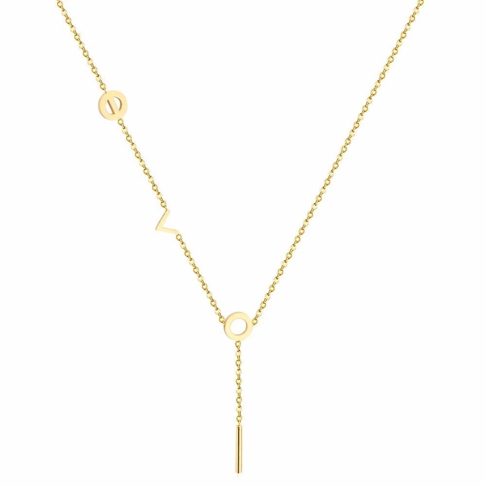 Модные ювелирные изделия LUXUKISSKIDS ожерелья с подвесками Love из розового золота для