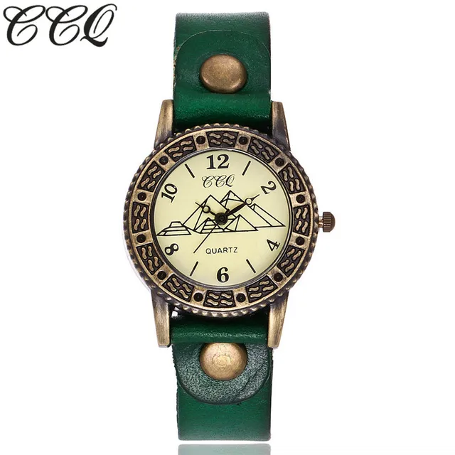 Ccq Di Marca Di Modo Dell'annata Piramide Orologio Unisex Casual Quarzo Del Cuoi Ccq Di Marca Di Modo Dell'annata Piramide Orologio Unisex Casual Quarzo Del Cuoi
