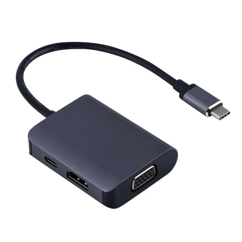 

3in1 USB 3.1 USB C Type C Hub with 4K 60Hz HDMI VGA Type C PD Charging Adapter for Apple Macbook Google Chromebook Pixel HAWEI