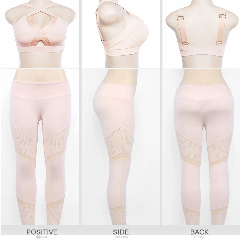 Women Clothing Two Piece Yoga Set Female Fitness Tracksuit Bra+Leggings Sport Pants Women Suits Sexy Tops Slim Yoga Sportswear