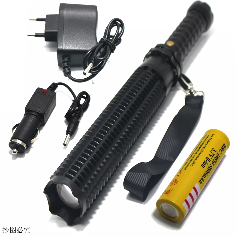 lanterna powerful telescoping led cree xml t6 flashlight tactical torch baton flash light self defense 18650