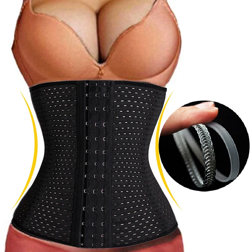 2015 Corset Latex Waist Cincher Latex Waist Trainer steel waist cincher