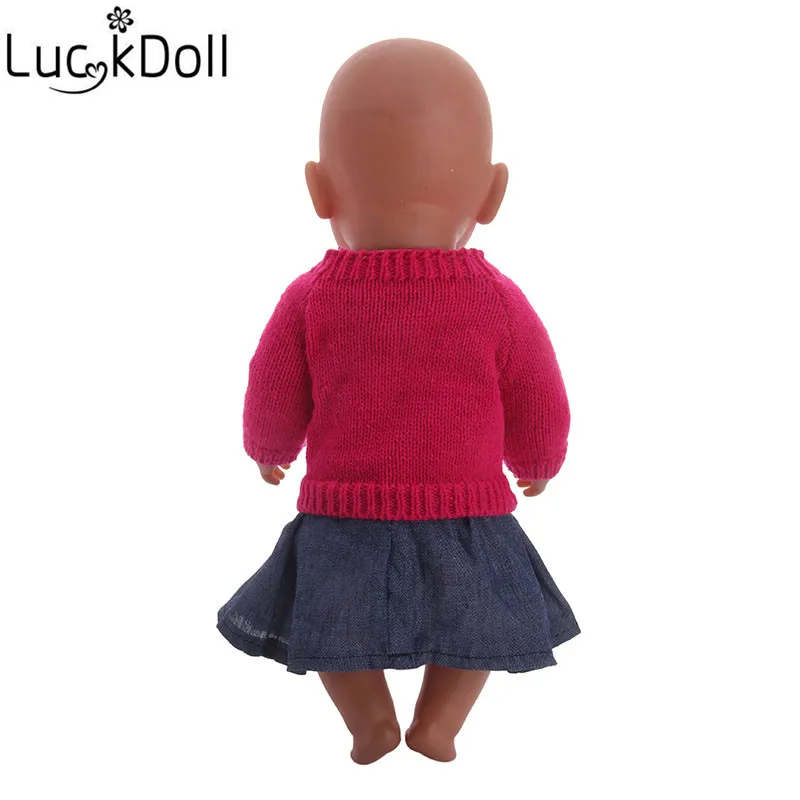 Luckdoll одежда вязаная рубашка 7 шт./стиль подходит для 43 см кукла аксессуары Детский Рождественский подарок для selec n966-n1486