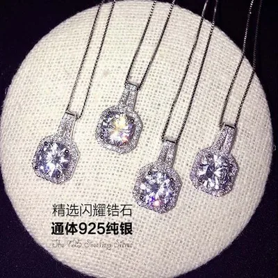 square cubic zircon necklace women Hypoallergenic fadeless fashion jewelry for women girl gift