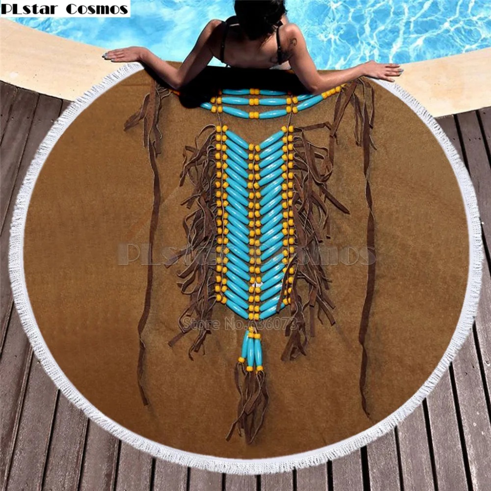 

Bear Totem/Native American/Native Indian Bath Towel for Beach Thick Round 3d print Fabric Quick Compressed Towel new style-6