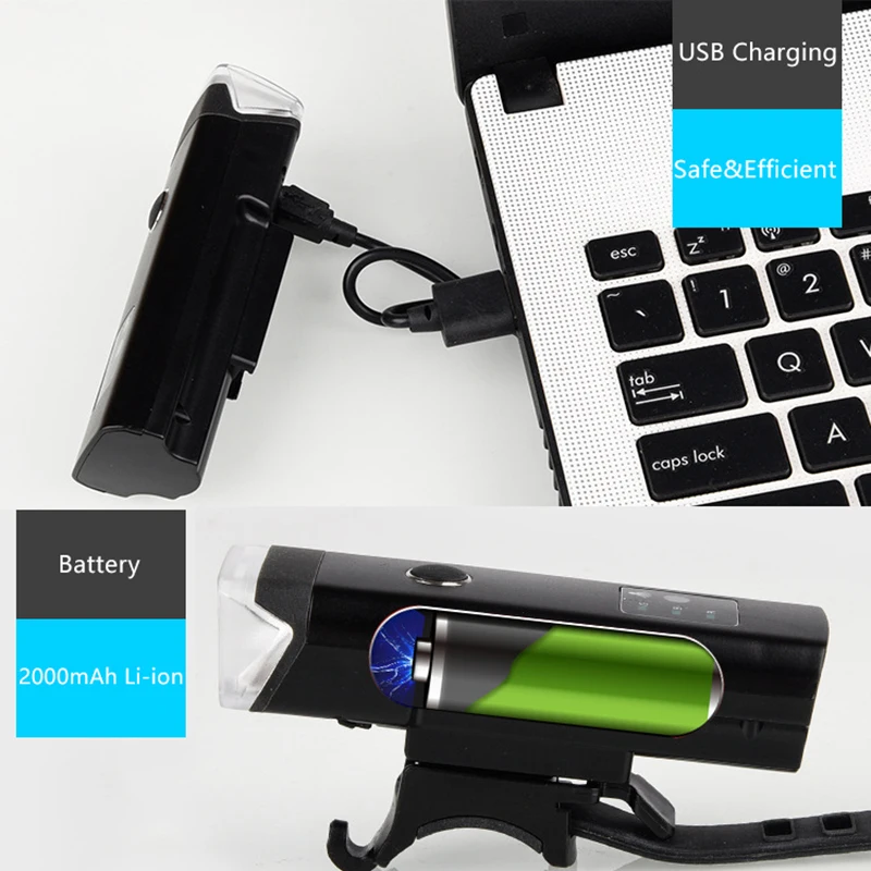 Велосипедный передний фонарь велосипедная фара с usb зарядкой водонепроницаемый