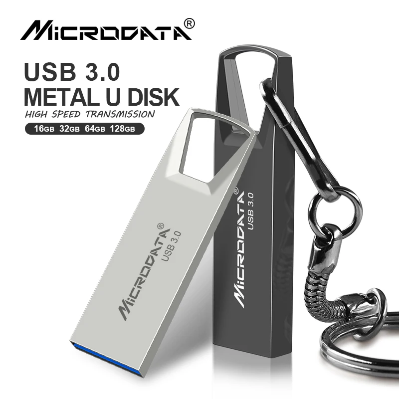USB 3 0 Металлический флеш-накопитель 32 Гб 64 128 ГБ брелок Флешка Водонепроницаемая usb