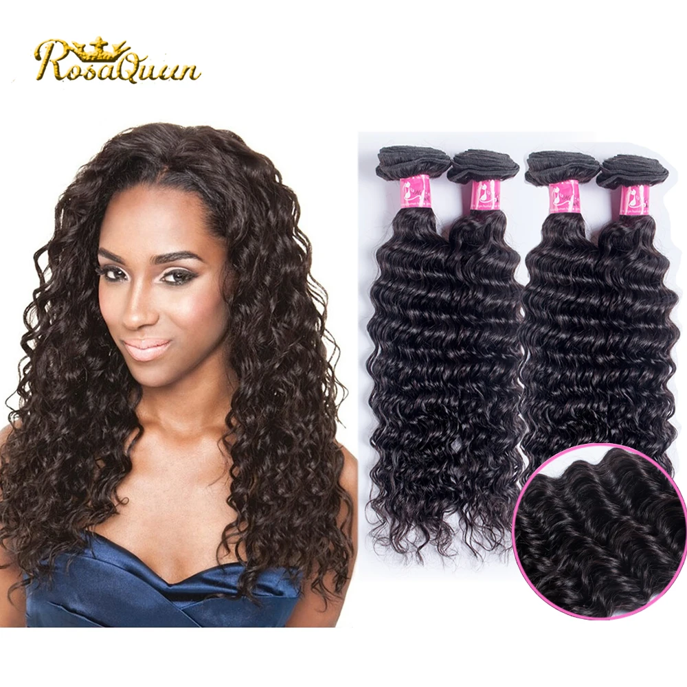 

7a brazilian virgin hair strong double weft brazilian deep wave 4 bundles rosa hair products queen weave beauty ltd virgin hair