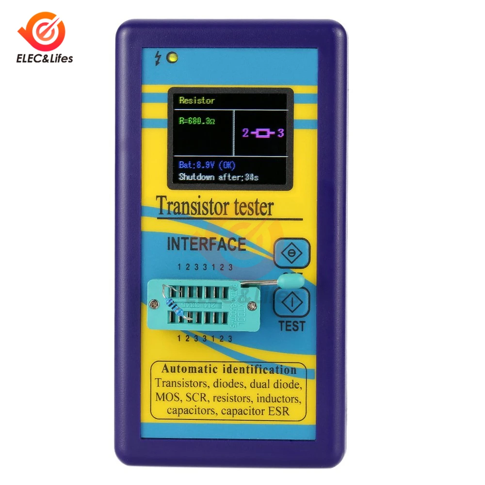 

TFT Color Display Resistance Inductance Capacitance Meter M328 Transistor tester Diode Resistor ESR Detection LCR Meter 128*160
