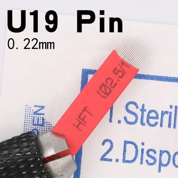 

50 PCS Red 19 Pin U Shape 0.18mmTattoo Needles Permanent Makeup Eyebrow Embroidery Blade For tattoo Manual Pen