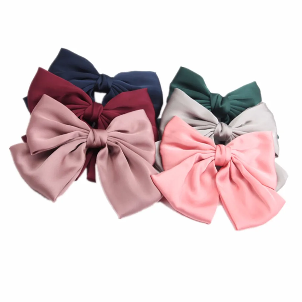 אביזרי שיער fashion satin big bow hair barrette אביזרי שיער fashion satin big bow hair barrette