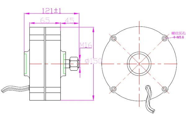 Three phase 100w brushless alternative energy alternator for wind turbine 