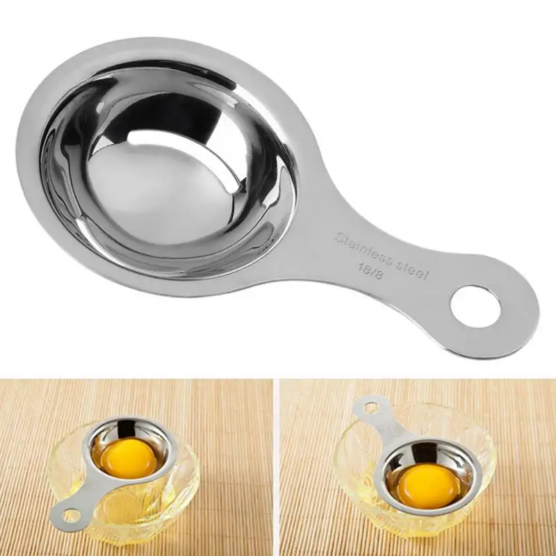 1 pc Stainless Steel Egg Separator Tool Spoon Egg Yolk White Separator