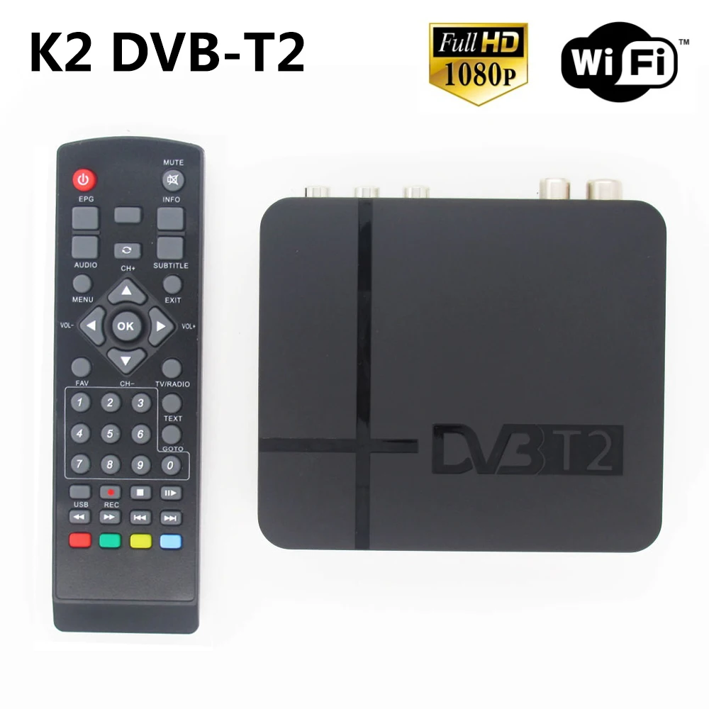 K2 DVB T2 ТВ тюнер MPEG 4 T 1080P HD H.264 Цифровой наземный приемник Поддержка USB WiFi