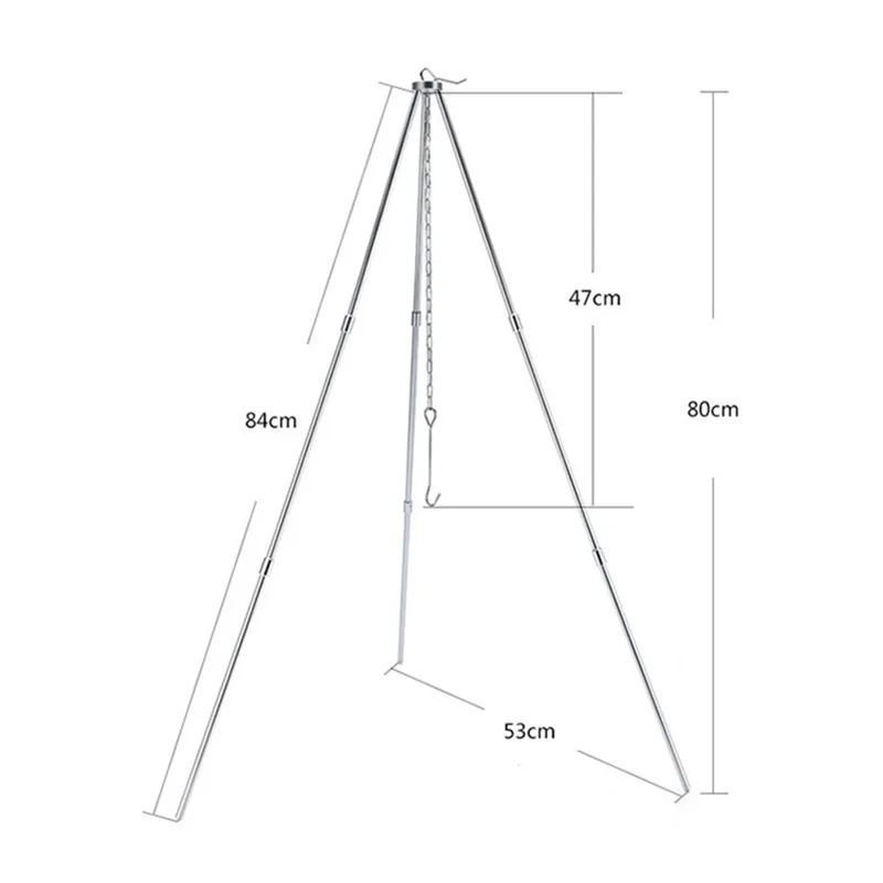 Телескопический штатив для пикника на открытом воздухе, портативный подвесной горшок, походный Штатив для костра, подставка для гриля