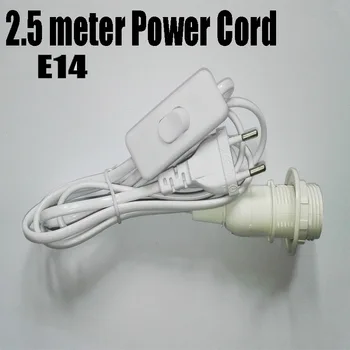 

E14 Base with 2.5m Power Cord Half Spiral E14 LED Lamp Holder, Round Plug and Switch, No Greater Than AC250V 2A