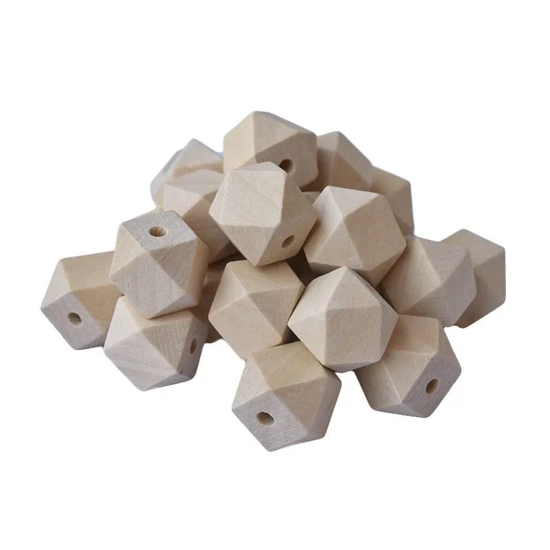 

50pcs 10/12/14/16mm Wood Beads Geometric Handmade Loose Beads Wooden Unfinished Spacer for DIY Jewelry Making Necklace&Bracelets