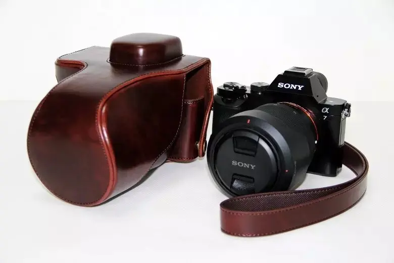 Чехол для камеры sony alpha A7R A7 Mark 1 sony A7R из искусственной кожи - Цвет: Coffee
