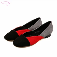 Chainingyee/Повседневные лоферы с квадратным носком в уличном стиле; удобная женская обувь на плоской подошве без застежки; цвет розовый, красный, черный