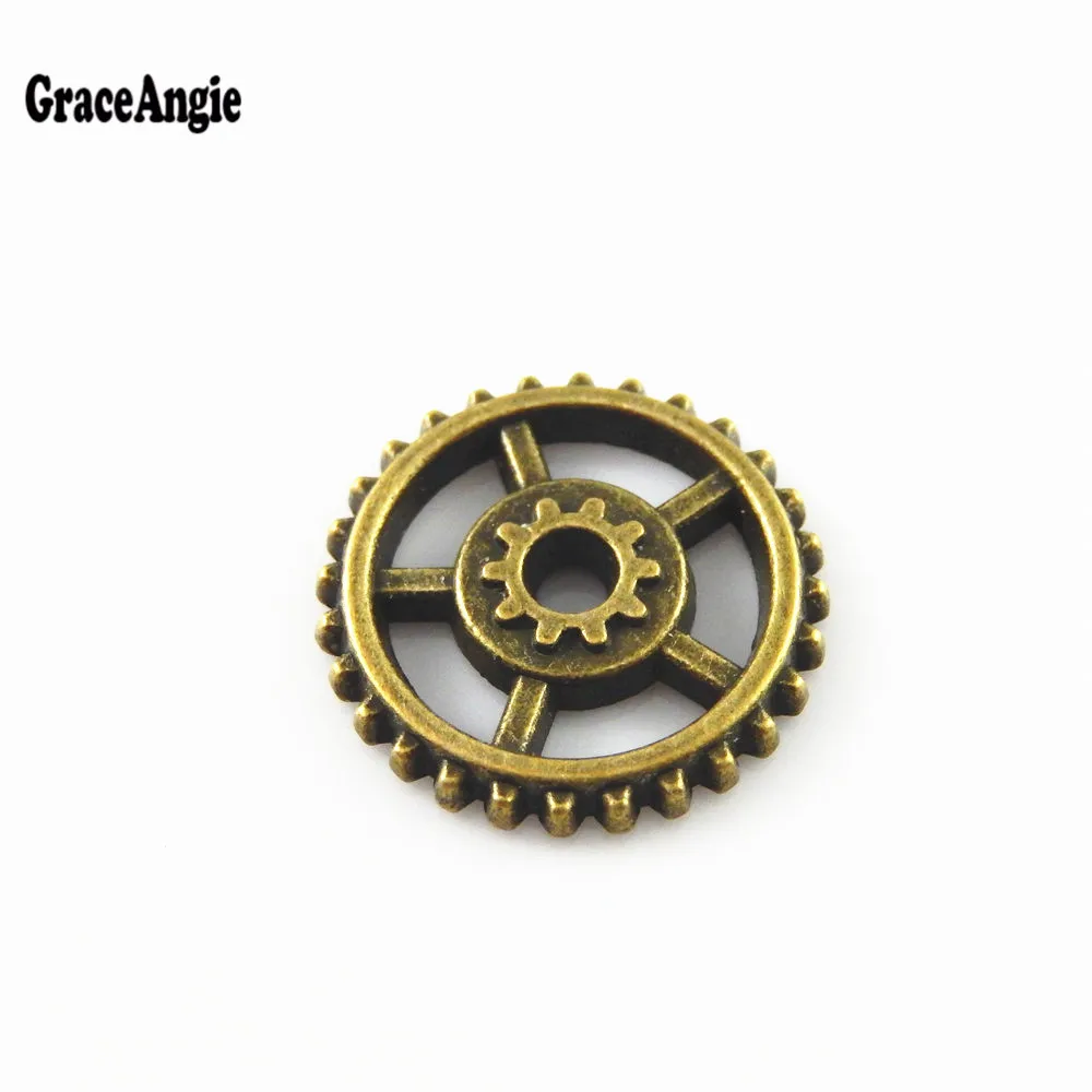 GraceAngie 25PCS Antique Bronze Retro Style Small Gear Wheel Jewelry Making Accessory Scrapbook Pendants Wholesale Price 52652 | Украшения