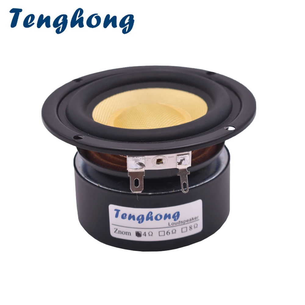 Tenghong 1 шт. 3 дюймов стекловолокна аудио Динамик 4/8Ohm 25W СЧ НЧ-динамик громкого Динамик дома Театр Hi-Fi книжная полка Динамик s