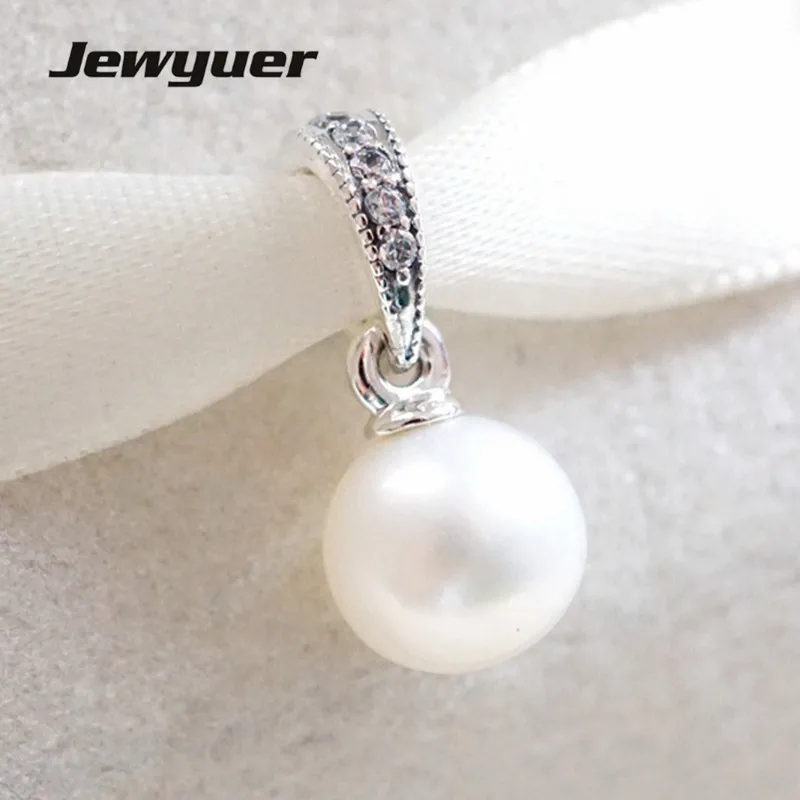 

Pearl dangle charms 925 Sterling Silver Jewelry fit charm beads bracelets necklace DIY miking pendant for women wholesale DA192