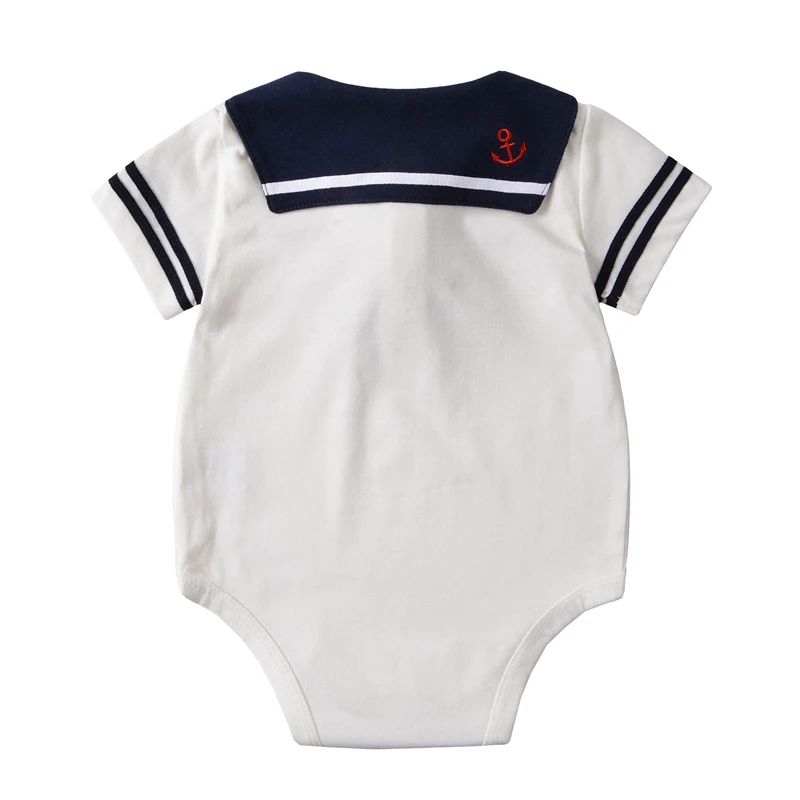 Boy Baby Rompers Summer Short Sleeve Sailor Baby Girls Boys Jumpsuit Clothes