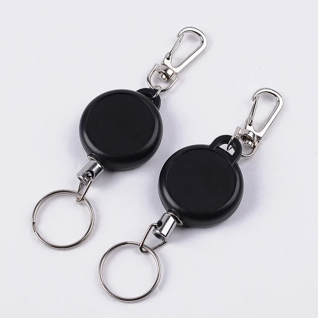 black keychain 60cm length badge reel