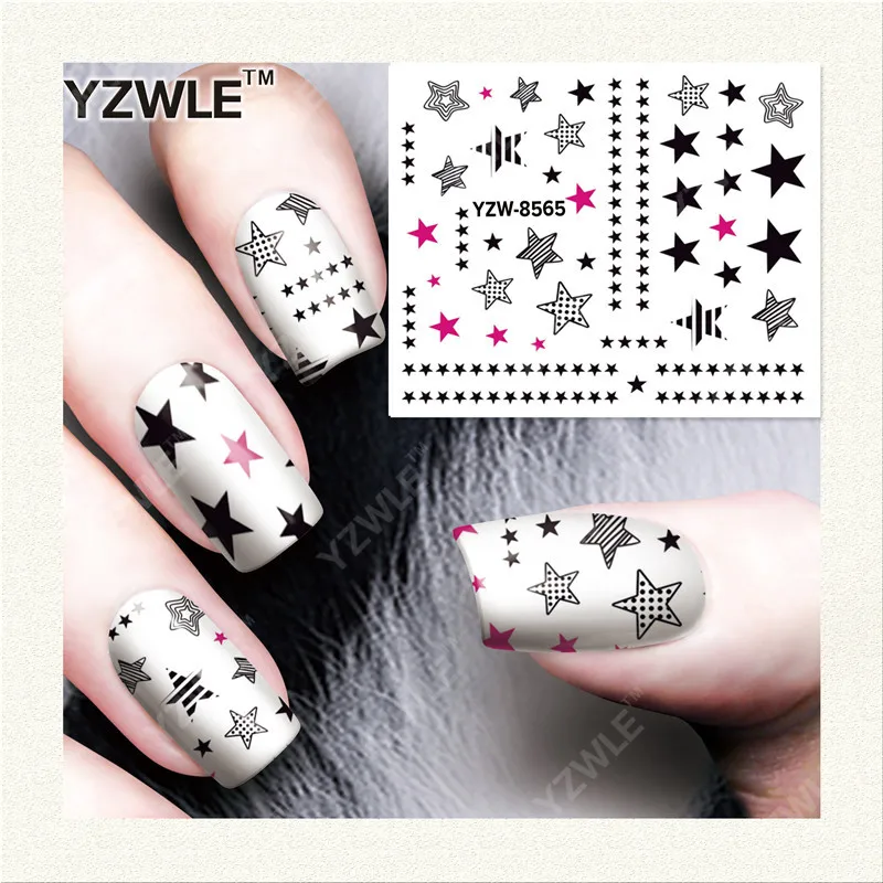 

YZWLE 1 Sheet DIY Decals Nails Art Water Transfer Printing Stickers Accessories For Manicure Salon YZW-8565
