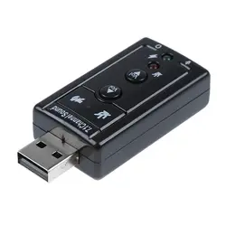 3 x USB источника звука 7.1ch звук USB прямоугольный адаптер USB-SHS2 (черный)