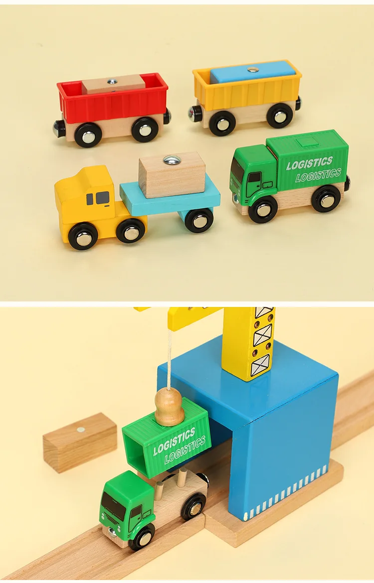 EDWONE деревянный магнитный Поезд Самолет деревянная железная дорога вертолет автомобиль грузовик аксессуары игрушка для детей подходит Дерево Biro треки подарки