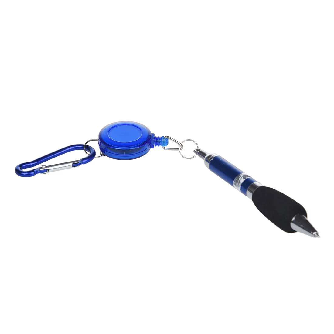 

Blue Retractable Badge Reel Pen Belt Clip & Carabiner / Secure Metal Clip for Easy Fasten to Pocket, Belt, Waistband or Lanyard
