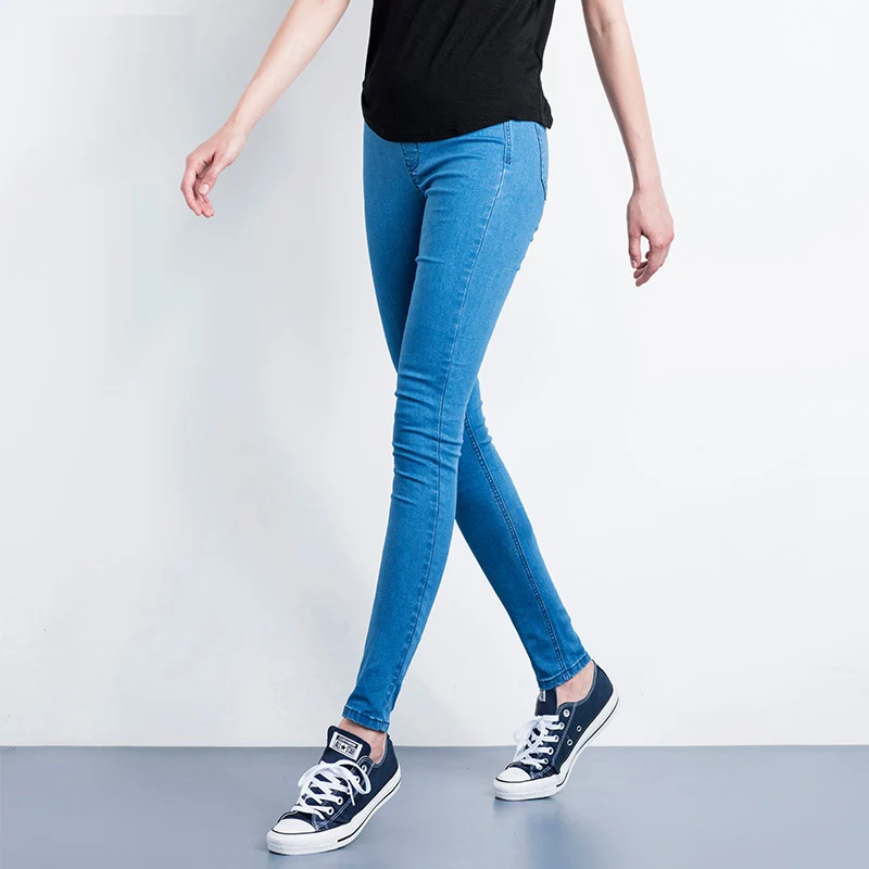 Женские леггинсы LEIJIJEANS синие эластичные длинные облегающие джинсы карандаш со