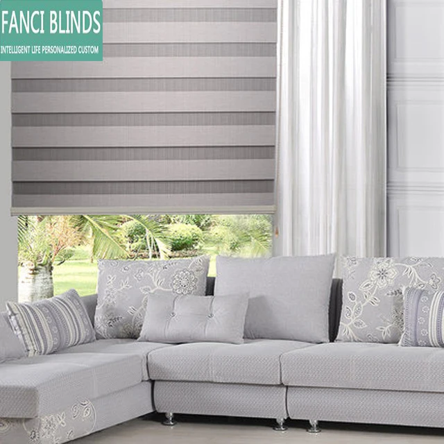 

free shipping European sytle double roller blinds zebra blinds china factory with blackout custom made blind window size