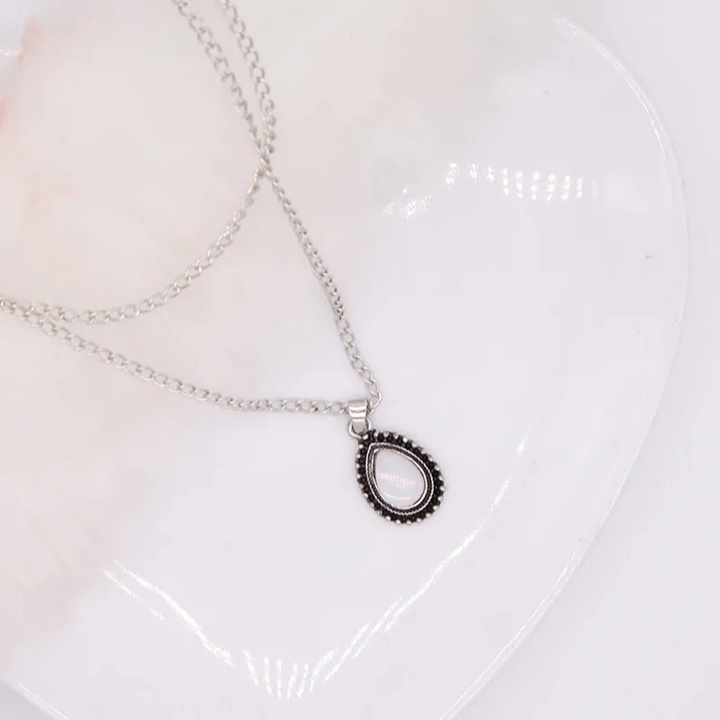 Новое винтажное серебряное ожерелье с подвеской в виде капель, женское Ювелирное колье для девочек, Женская яркая бижутерия Bijoux JN0164