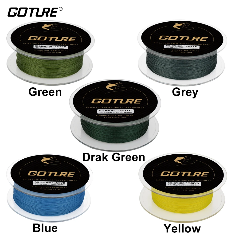 Goture سوبر قوي 300 متر PE مضفر الصيد خط 0.15-8 #4 تقف ينسج المتعددة الشعيرات الصيد خط 8-80LB