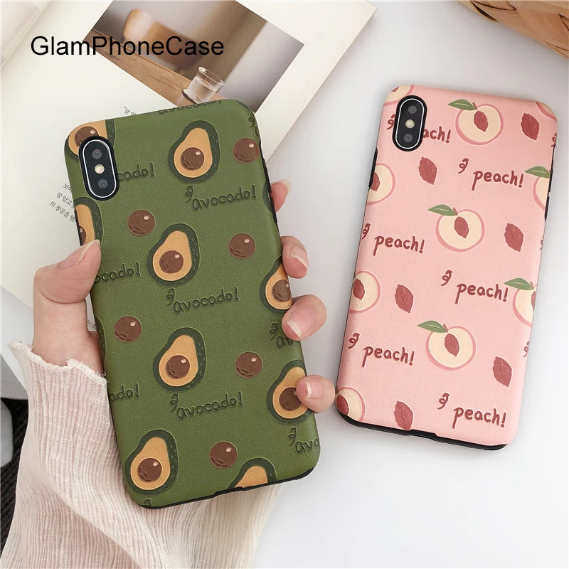 GlamPhoneCase Ретро авокадо персиковый чехол для iPhone X XS Max XR Мягкий силиконовый 7 8 6 6s Plus |
