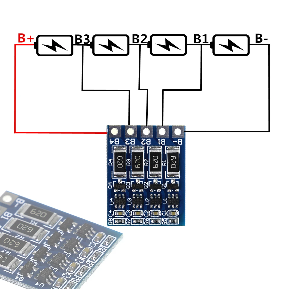 

4S 4.2V Li-ion Battery Protection Board li-ion Balncing Full Charge Battery Balance Board