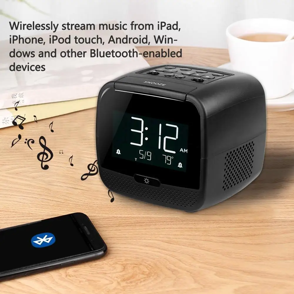 TIVDIO CL 11B цифровой динамик bluetooth двойной будильник fm радио с таймером сна Повтор