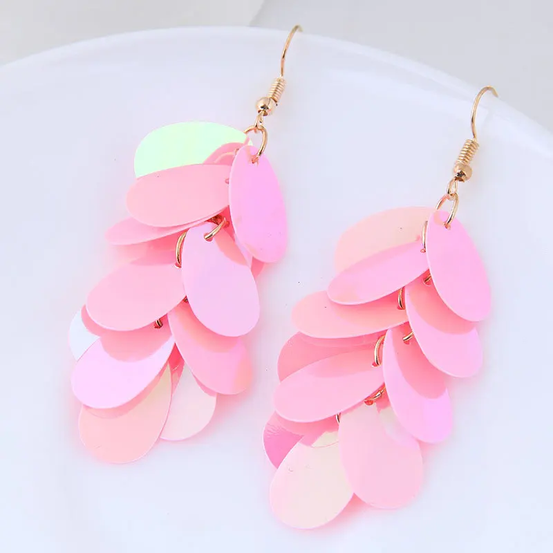 Summer New Sequined Earrings Letters Flowing Sumerian Scales Medium And Long Pearl Wholesale | Украшения и аксессуары
