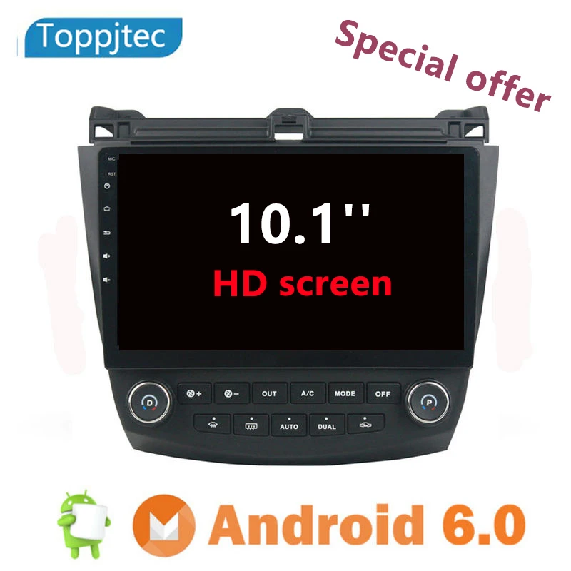 Best 10.1" Car Radio DVD Player GPS Navigation Stereo for 2003-2007 Honda Accord 7 Dual AC Support Bluetooth USB MAP 1